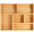 Drawer Organizer, Set of 9 Bamboo Wood Kitchen Makeup Desk Junk Tea Drawer Storage Boxes Bins for Cutlery Silverware Utensils Flatware, Small Wooden Container Tray for Bathroom