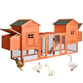 Large Metal Chicken Coop Hexagonal,Walk-in Poultry Cage Hen Run House,Steel Wire Dipped Plastic Mesh, with Water-Resident and Anti-UV Cover,Duck Rabbit,Birds Outdoor House(13.1 * 8.6ft)