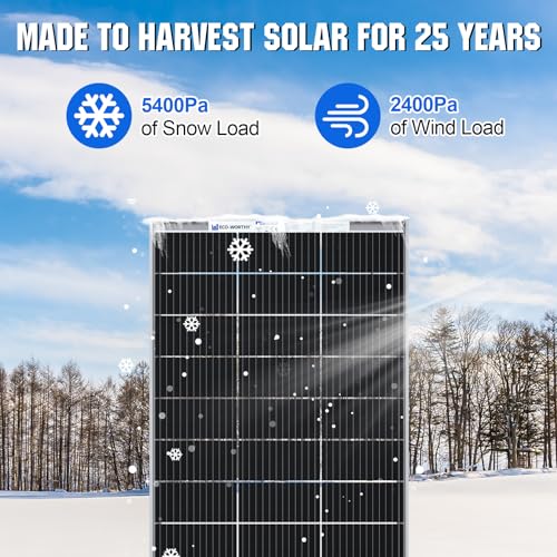 Bifacial 195 Watt 12 Volt Solar Panel Monocrystalline Double-Sided Rigid PV Module for RV, Canopies, Farms, Home and Off-Grid J7732