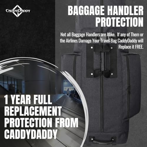 Soft-Sided Golf Travel Bag Cover with Padded Top, Wheels & Lockable Zippers Q141525