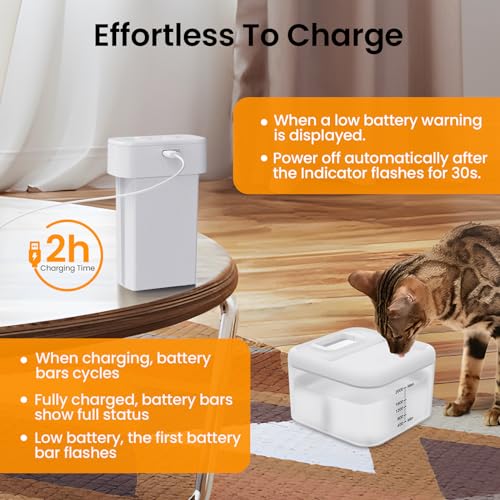 Wireless Cat Water Fountain, 2L, Motion Sensor, 3 Modes H76655