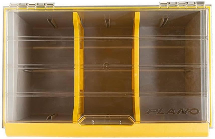 Plastic Tackle Utility Box, Clear and Yellow, Rust-Resistant, Waterproof S649