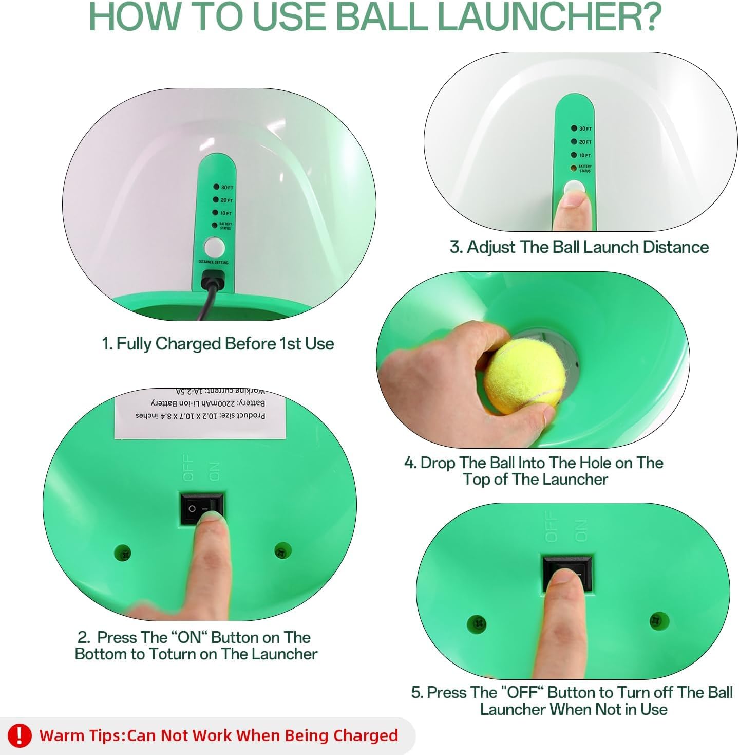 Dog Ball Launcher with 12 Tennis Balls, Indoor Outdoor Thrower E4314