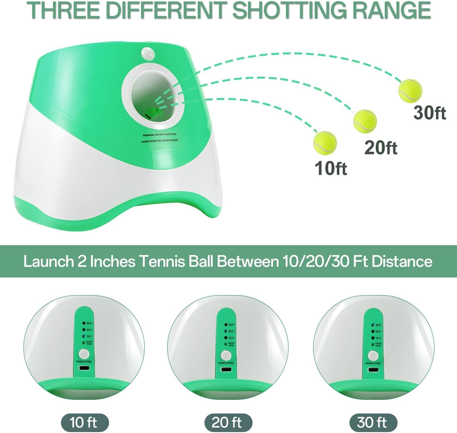 Dog Ball Launcher with 12 Tennis Balls, Indoor Outdoor Thrower E4314