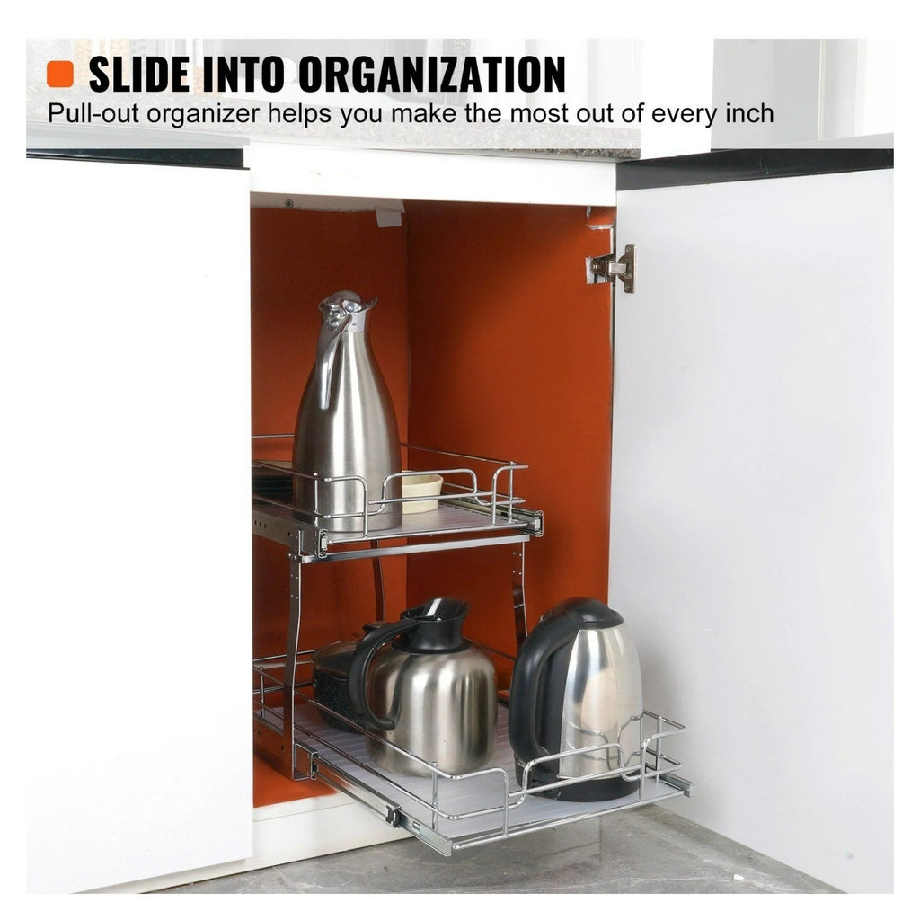 Pull Out Cabinet Organizer, Chrome Slide Out Shelves J564