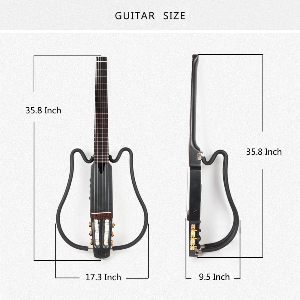 Headless Silent Electric Classical Guitar with Gig Bag Q584748