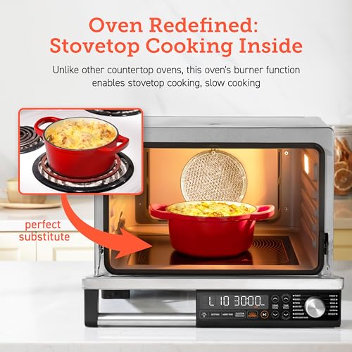 13-in-1 26-Quart Ceramic Air Fryer Toaster Oven Combo with Splatter Guard S725392