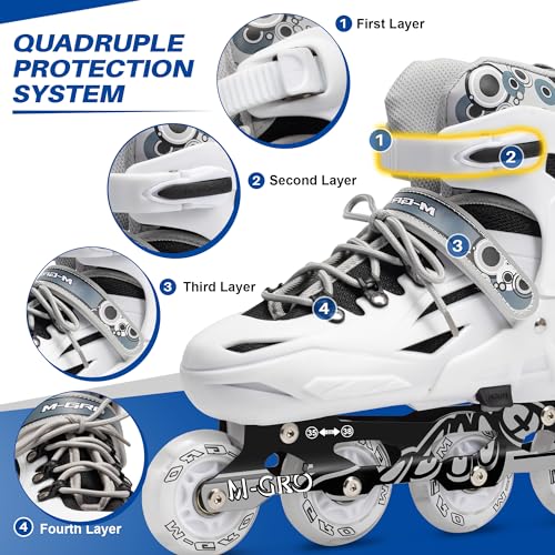 Adjustable Inline Skates with Light Up Wheels for Kids and Adults H78895
