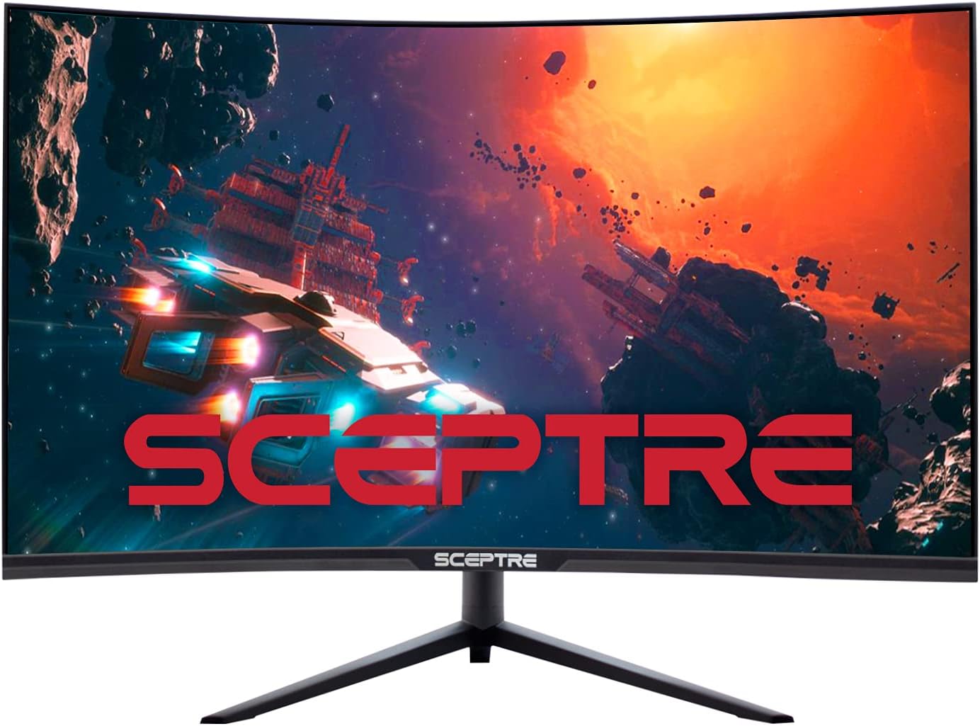 Sceptre 32 inch Curved 2K Gaming Monitor QHD 2560 x 1440 up to 165Hz 144Hz 1ms HDR400 400 Lux AMD FreeSync Premium, Height Adjustable DisplayPort HDMI Build-in Speakers Machine Black (C325B-QWD168)