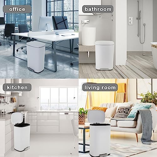 50 Liter Stainless Steel Kitchen Trash Can with Lid and Foot Pedal T906