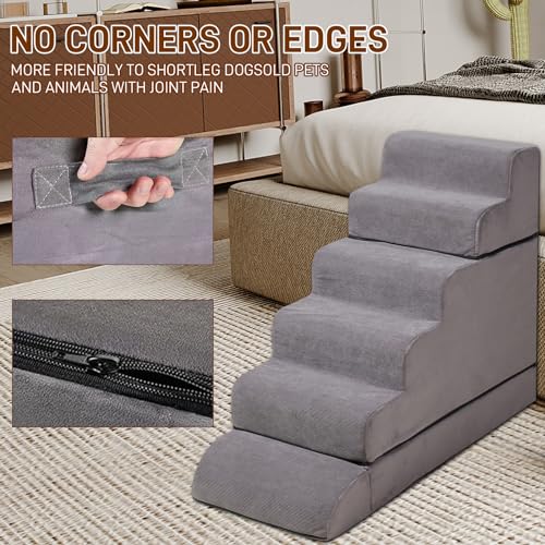 Foam Dog Stairs for High Beds, Non-Slip Pet Steps for Large Dogs T847