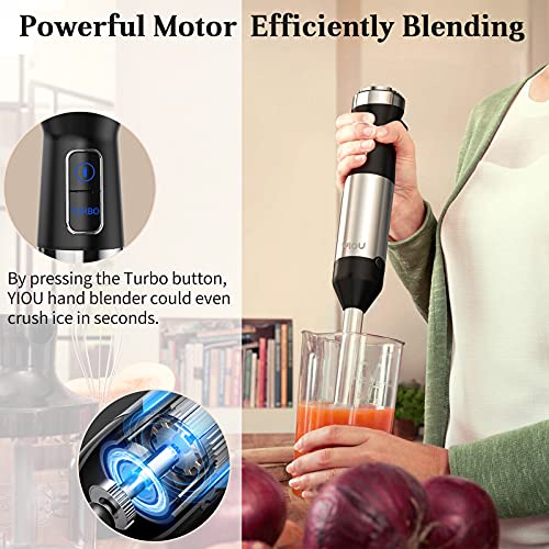 Immersion Hand Blender, Variable Speed, 500 Watt, Stainless Steel, for Soups Sauces and Smoothies O658995