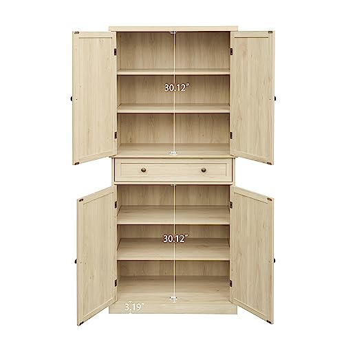 Modern Pantry Cabinet with Wine Rack for Dining Room and Kitchen H2336