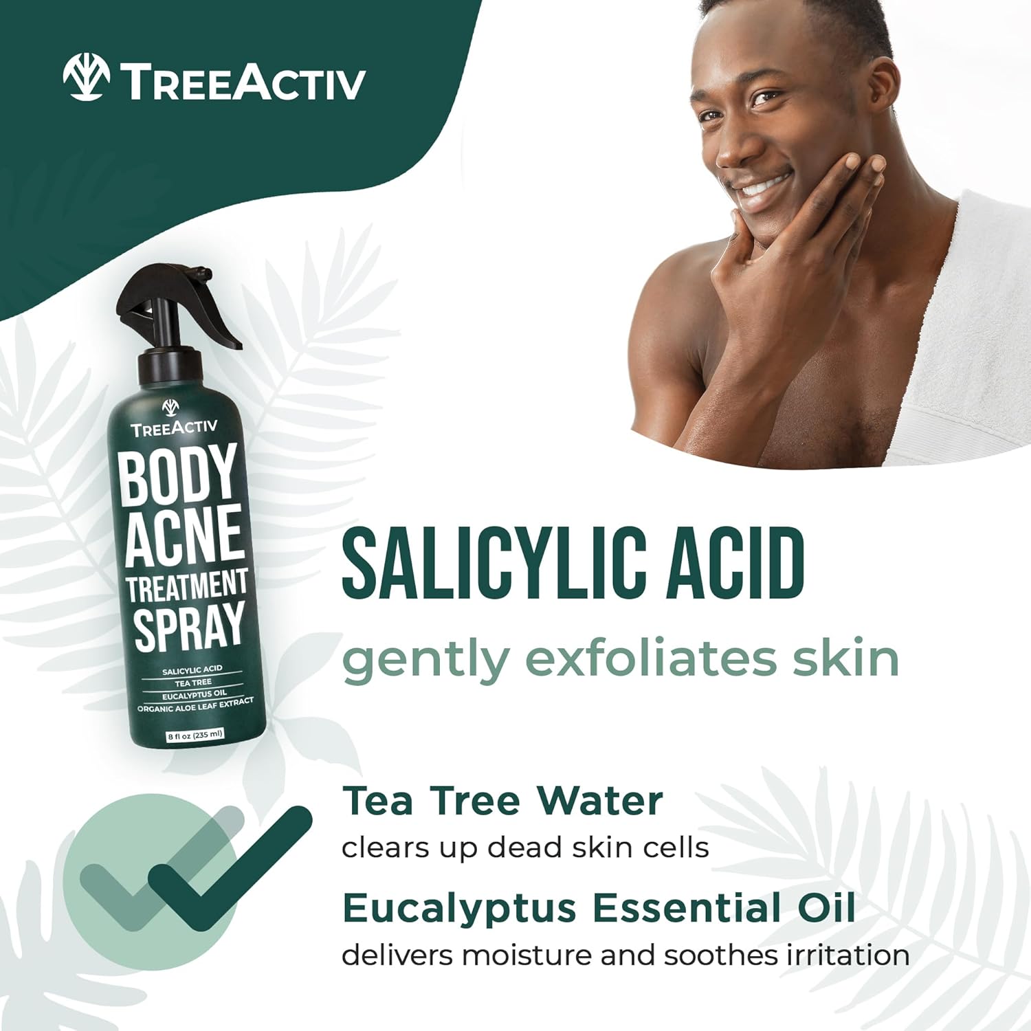 Body Acne Treatment Spray with Salicylic Acid and Tea Tree Oil E351