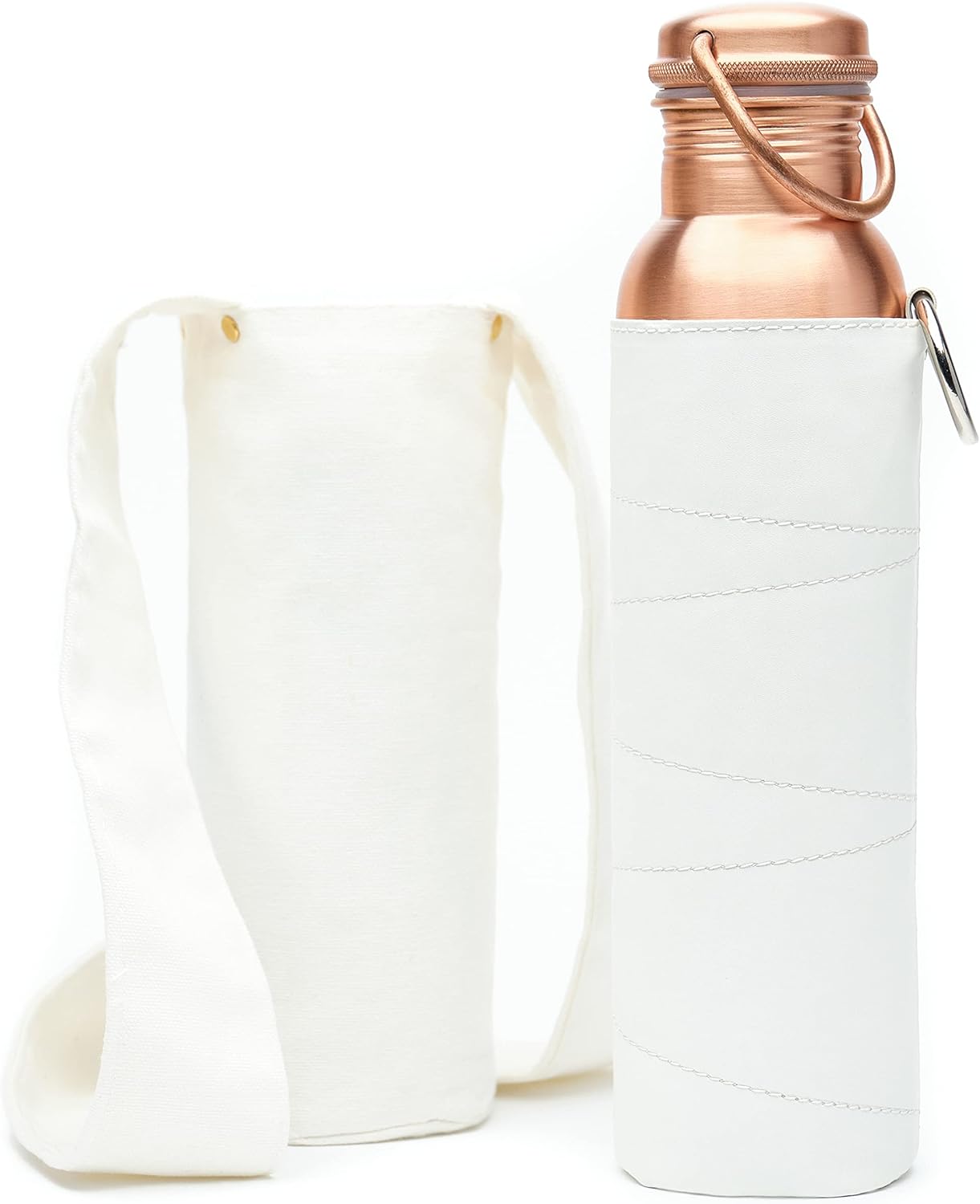 Copper Water Bottle 34 oz with Carrying Canvas Bag A36852