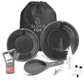 Sluice Fox Gold rush panning kit with carry bag; 10-piece prospecting tools for adults and kids. Gold pan accessories; Black sand magnet, plastic gold shovel, snifter bottle, tweezers and gold vials