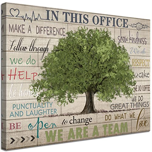 Pink Inspirational Wall Art for Office Women Motivational Quotes Phrases Poster Rustic Heart Tree Pictures Framed Wall Art Décor Contemporary Home Workspace Desk Decorations Gifts for Women 16x24inch