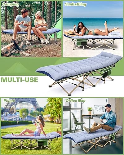 Camping Cot for Adults with Mattress, Heavy Duty Portable Folding Bed P23691