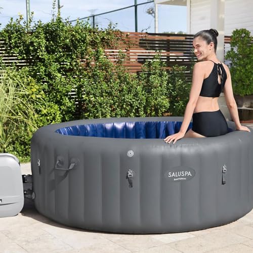 Inflatable Hot Tub Round Portable Outdoor Spa with Soothing Jets and Cover J445