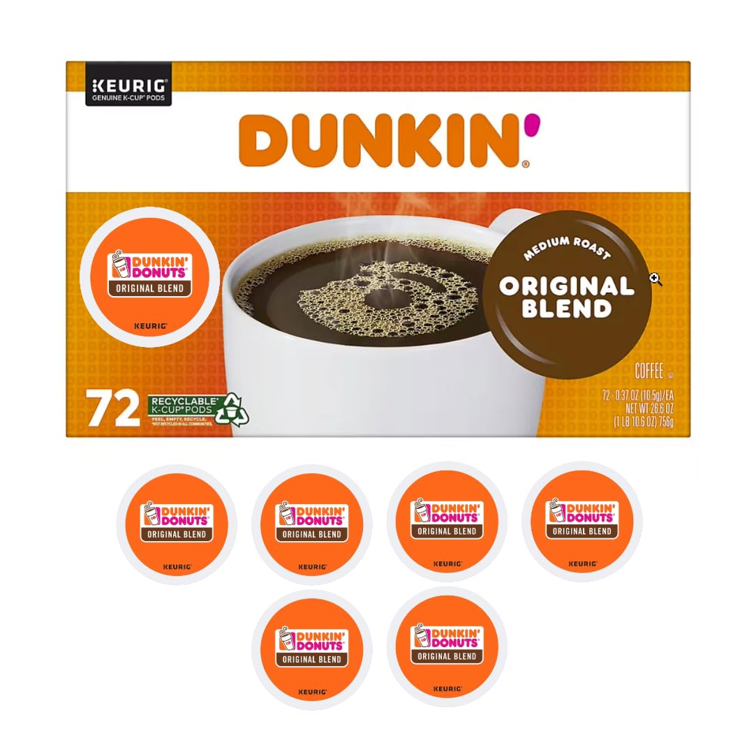 Dunki'n Donut's Original Blend Coffee K-Cup Pods, Medium Roast, 72ct
