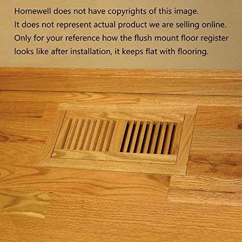 Floor Register Vent, Flush Mount, 4x12 Inch, Unfinished D789556