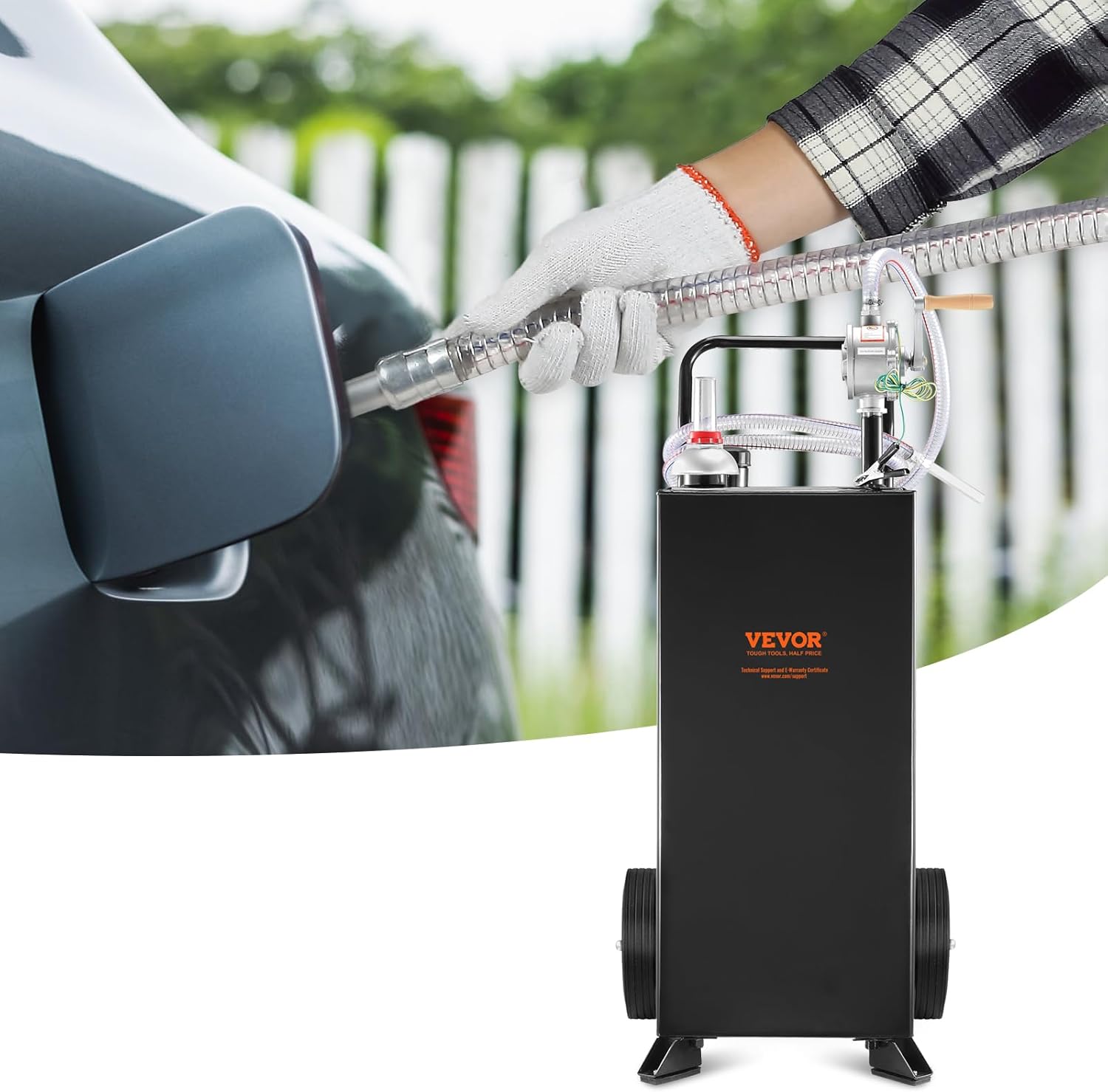 Fuel Caddy 30 Gallon with Wheels and Manual Transfer Pump J54168