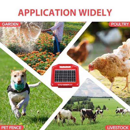 Solar Fence Charger for Livestock, 0.53 Joule, Dual Input J381770