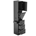 Beauty Salon Station, Salon Stations for Hair Stylist w/3 Drawer & 1 Large Cabinet, Barber Stations with 10 Hair Dryer Holders, Spa Salon Equipment Set (White)