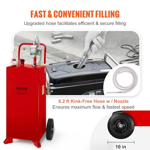 Fuel Caddy 30 Gallon with Wheels and Manual Transfer Pump U8037