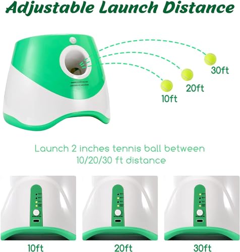 Automatic Ball Launcher for Small and Medium Dogs, USB Rechargeable, 10-30 Ft, Indoor & Outdoor D211631