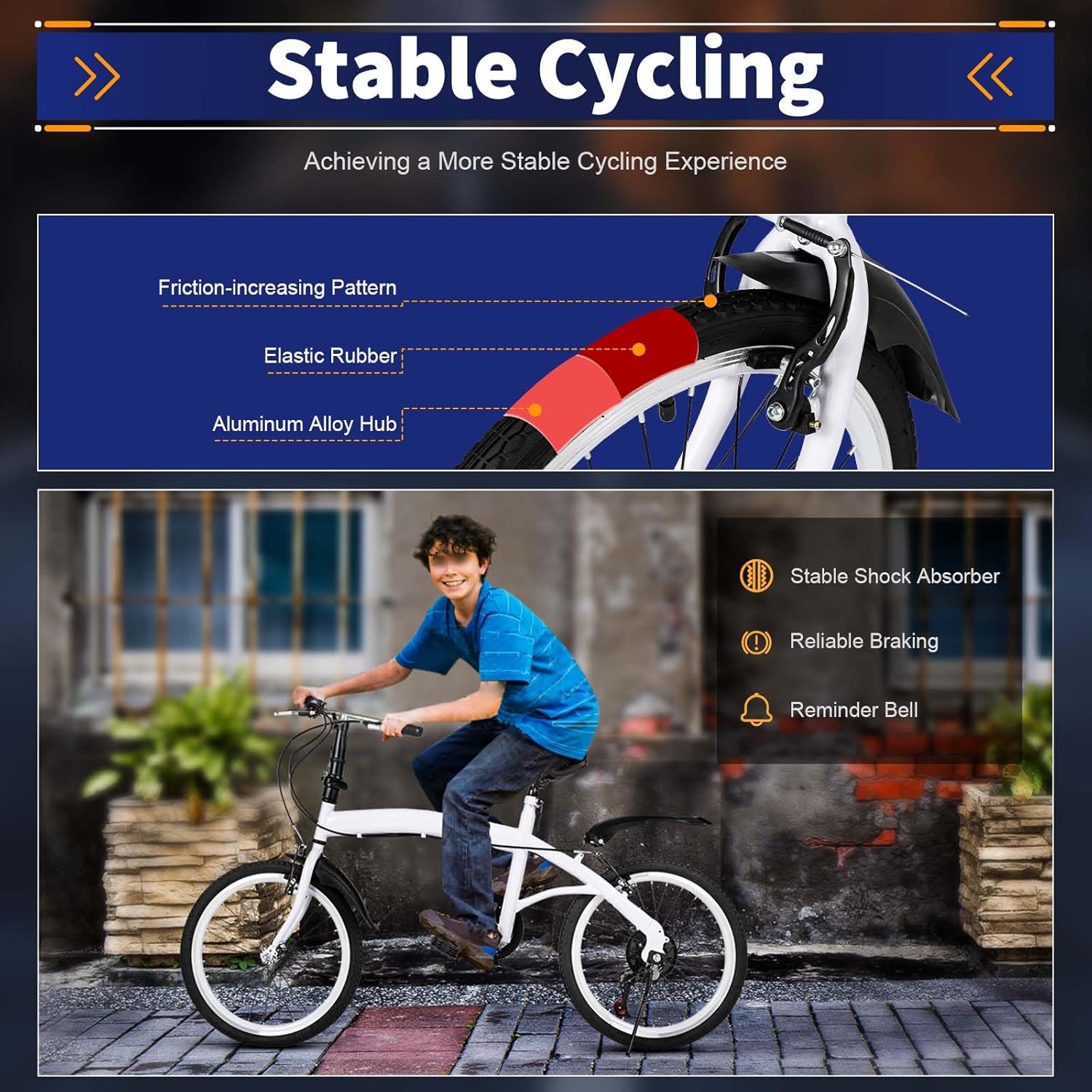 Folding Bike 20 Inch, 6 Speed, Adjustable Seat Y161