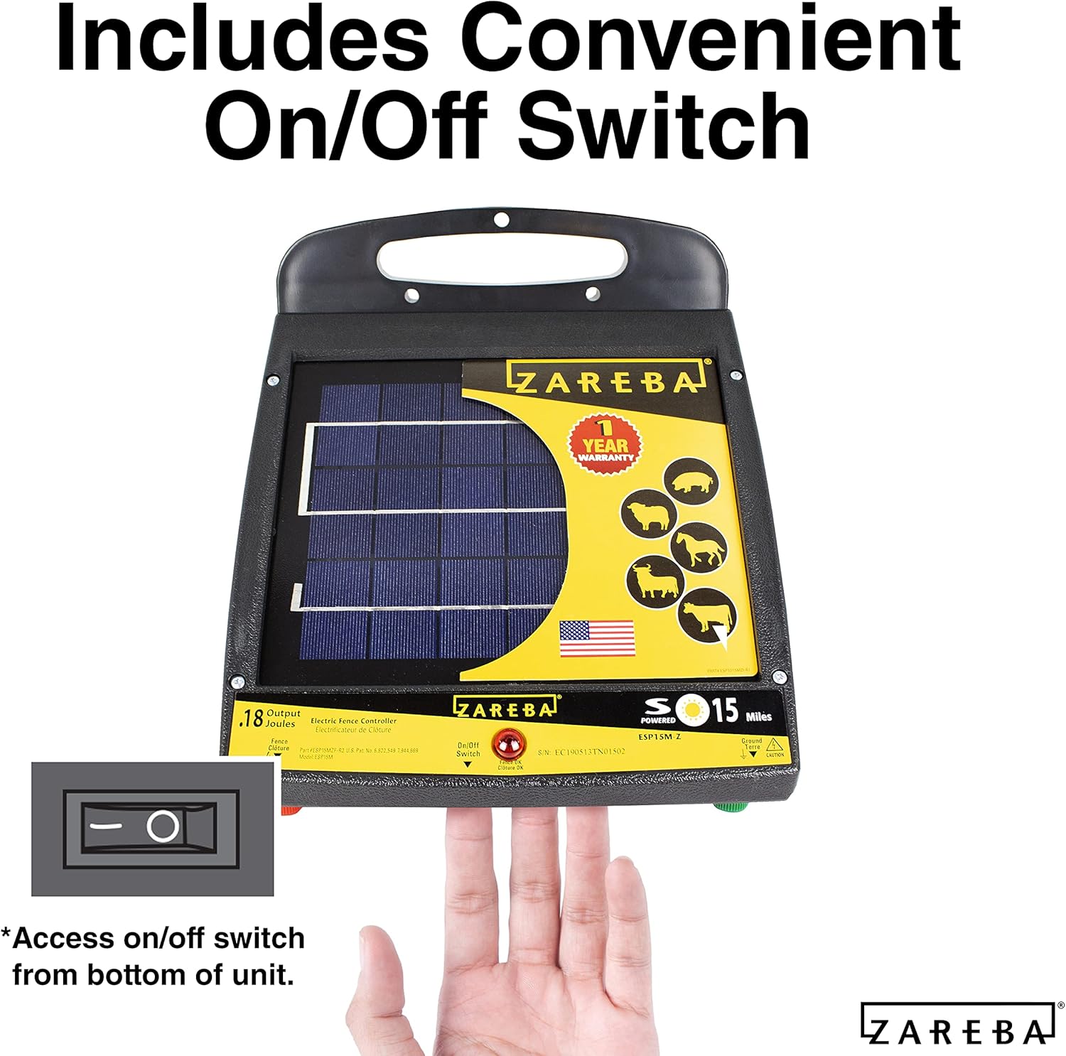 15-Mile Solar Low Impedance Fence Charger F579019