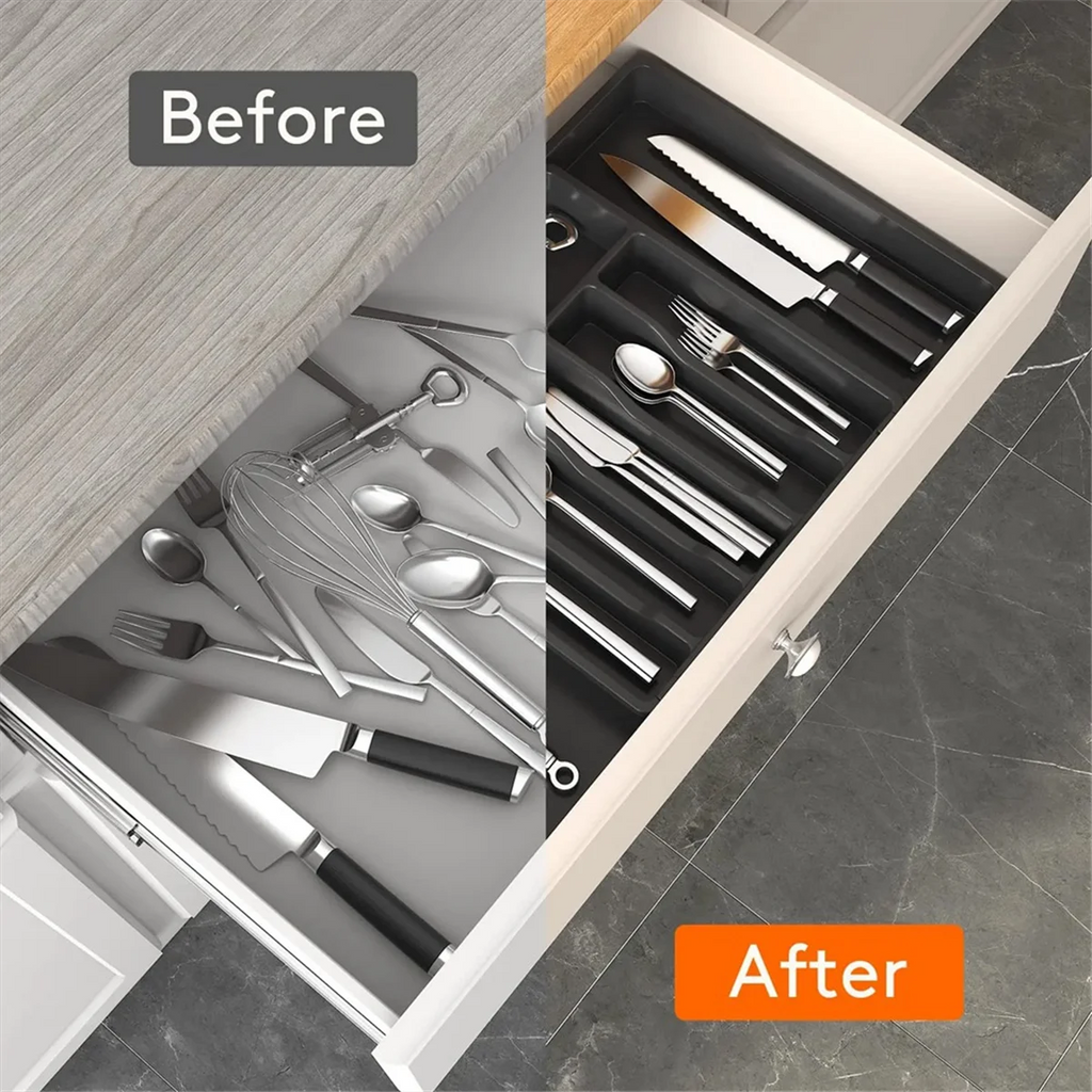 Expandable Cutlery Drawer Organizer for Kitchen Storage Q545