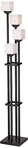 Rustic Farmhouse Torchiere Floor Lamp, 72" Tall, Bronze Finish V41019