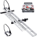400LBS Aluminum Motorcycle Carrier, Heavy Duty Hitch-Mounted Dirt Bike Rack, Anti-Tilt Locking Device, Motorcycle Trailer Hitch Carrier with Loading Ramp
