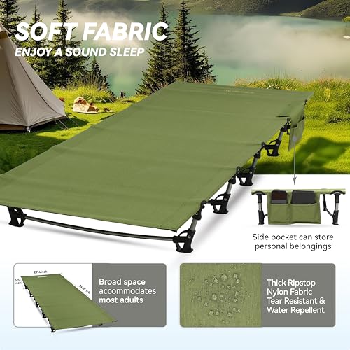 Ultralight Folding Camping Cot Bed, Portable Compact for Outdoor Travel C595