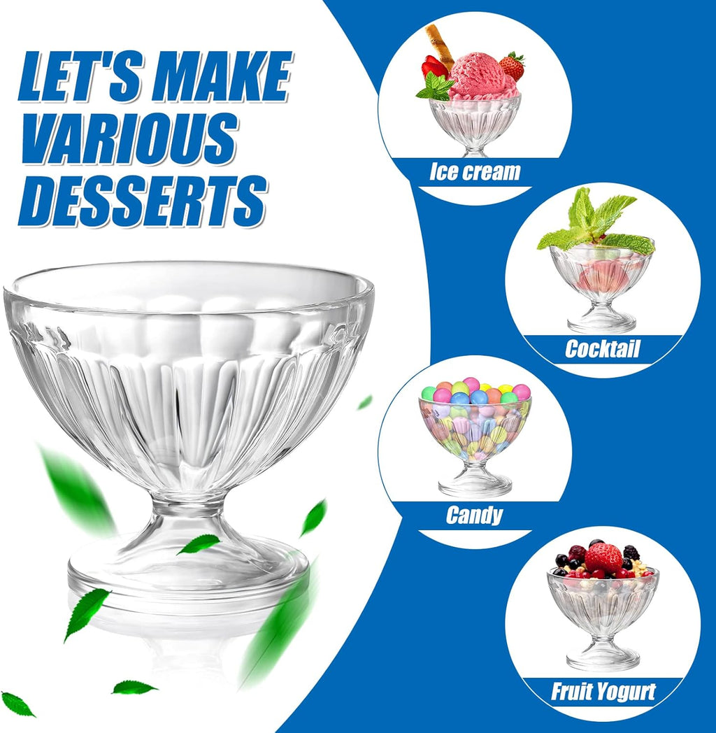 8 oz Clear Plastic Dessert Cups with Lids for Sundae and Parfait Y70543