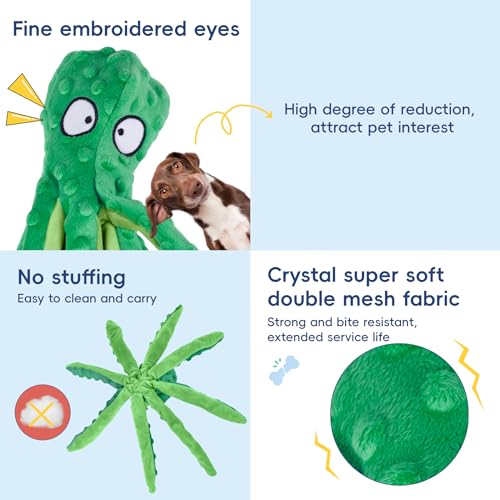 Squeaky Octopus Dog Toys for Small Medium Large Dogs, 2 Pack I860892