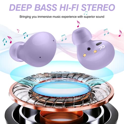 Truly Wireless Bluetooth Headphones with Noise Isolation, Purple V931930