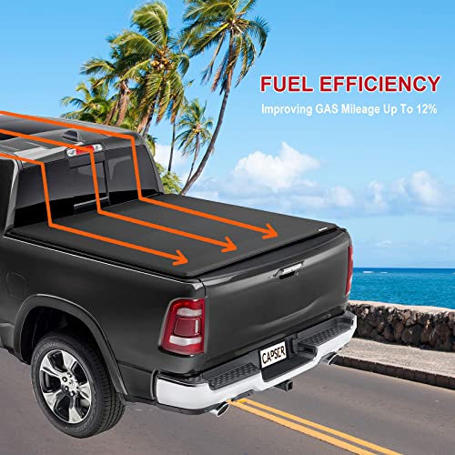 Tri-fold Truck Bed Tonneau Cover for 2009-2024 Dodge Ram 1500, 5.7 ft Fleetside Bed M6413