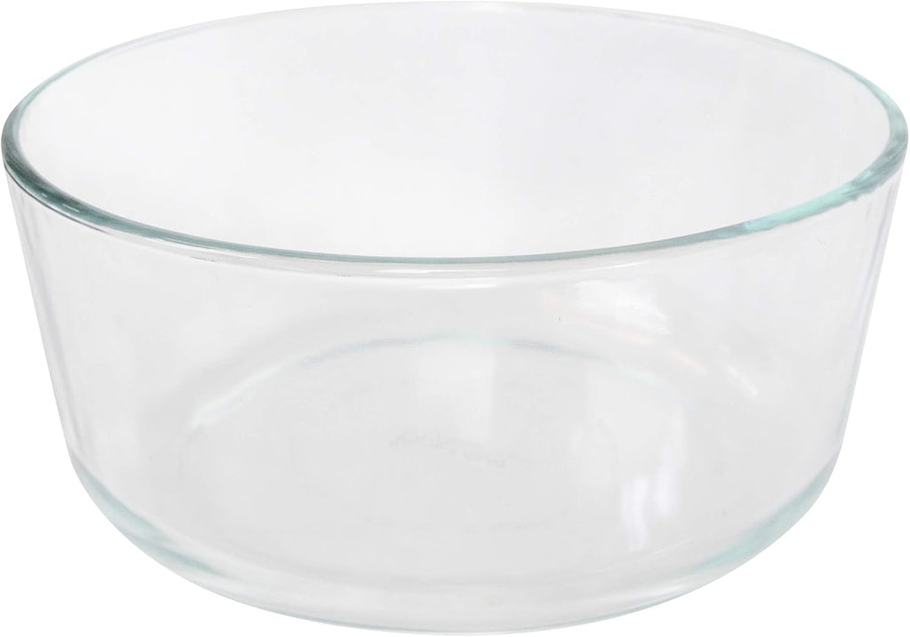 7-Cup Clear Glass Storage Bowl with White Silicone Rim Lid P50319