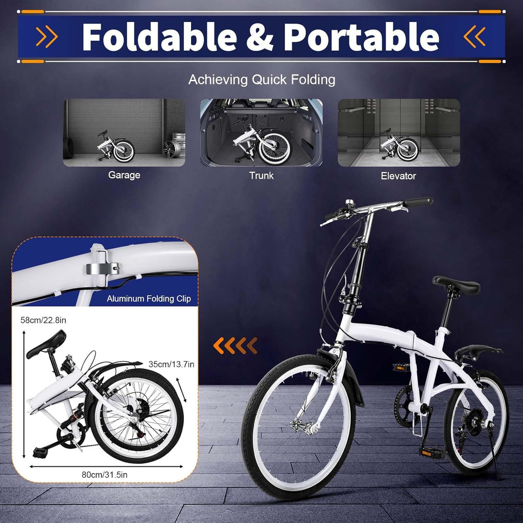 Folding Bike 20 Inch, 6 Speed, Adjustable Seat Y161