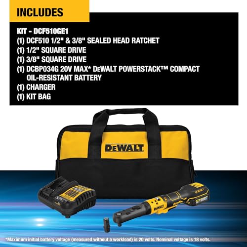 Cordless Ratchet Set, 3/8" and 1/2" Sealed Head, Battery and Charger Included Y963