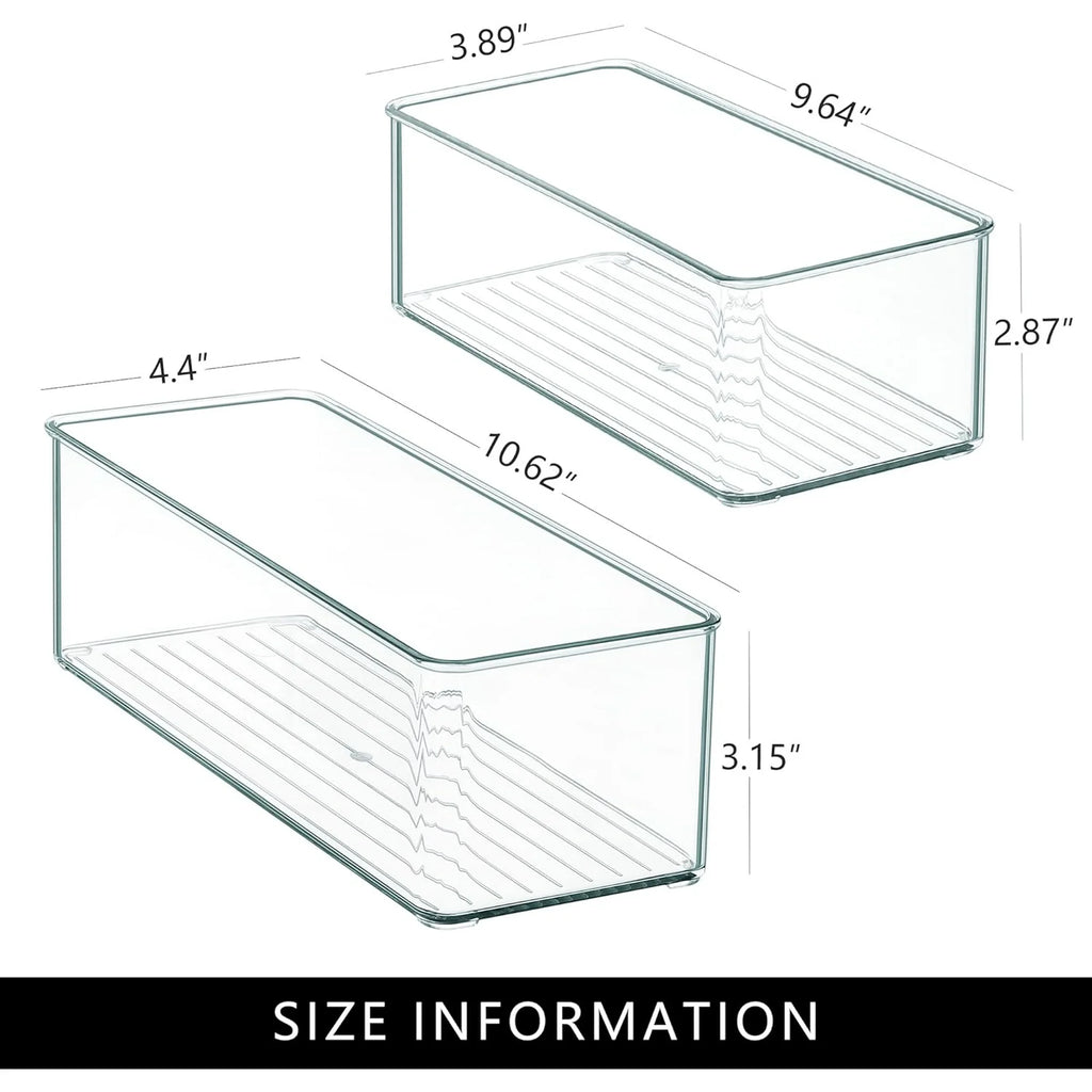 Clear Stackable Storage Bins, Plastic Drawer Organizer for Kitchen Bathroom Y248412