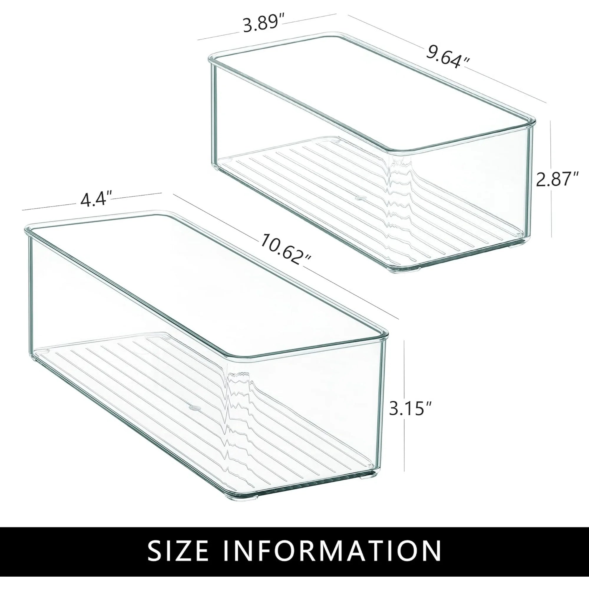 Clear Stackable Storage Bins, Plastic Drawer Organizer for Kitchen Bathroom Y248412