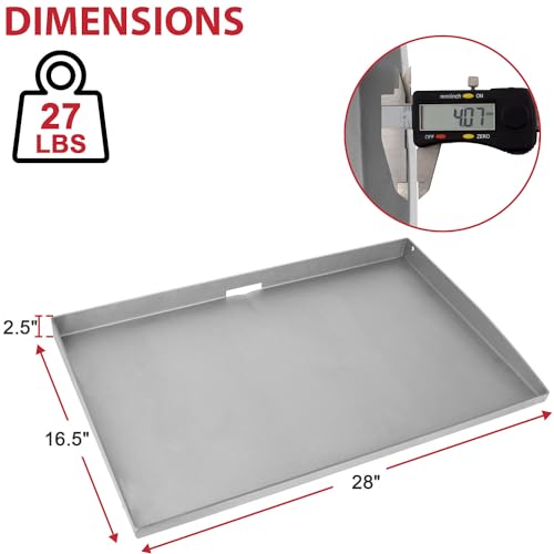 Flat Top Grill Griddle for 28 Inch Gas Grill, Heavy Duty Carbon Steel M78774