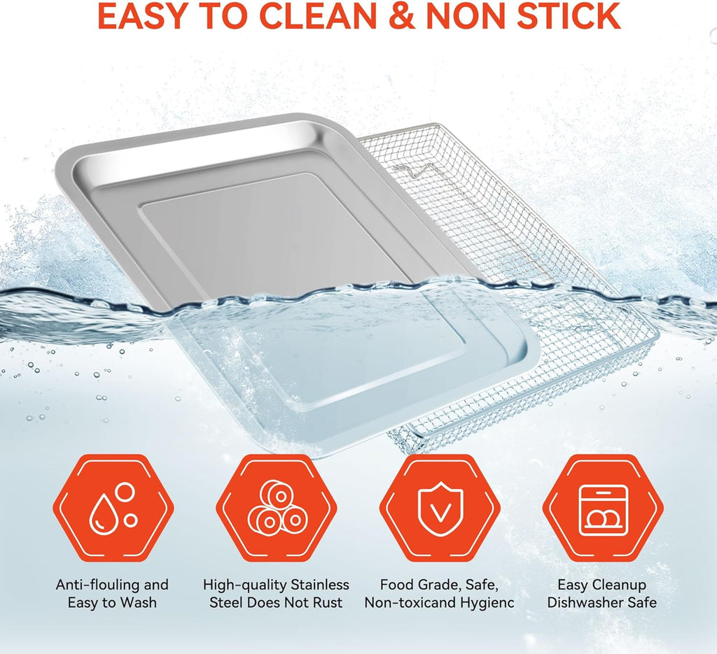 Stainless Steel Air Fryer Basket and Baking Tray for Convection Toaster Oven R7120