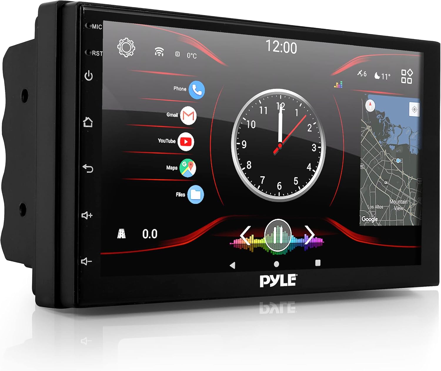 Pyle Double DIN Car Stereo Receiver-Multimedia Player-(GPS/WiFi/Cam) Double DIN 7inch HD 1080p Touch Screen Display in-Built Bluetooth Car Radio Audio Receiver with Dual USB Support Android & iOS