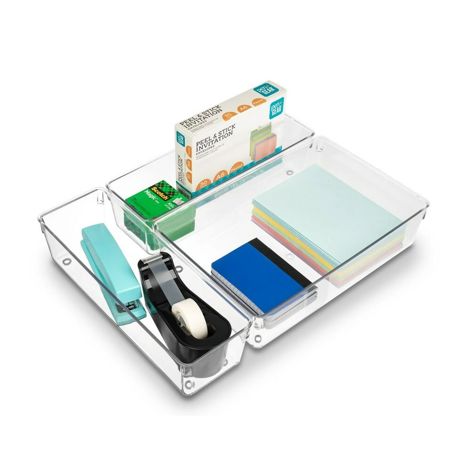 Drawer Organizer 3 Pack - Plastic Storage Trays with Dividers F313240