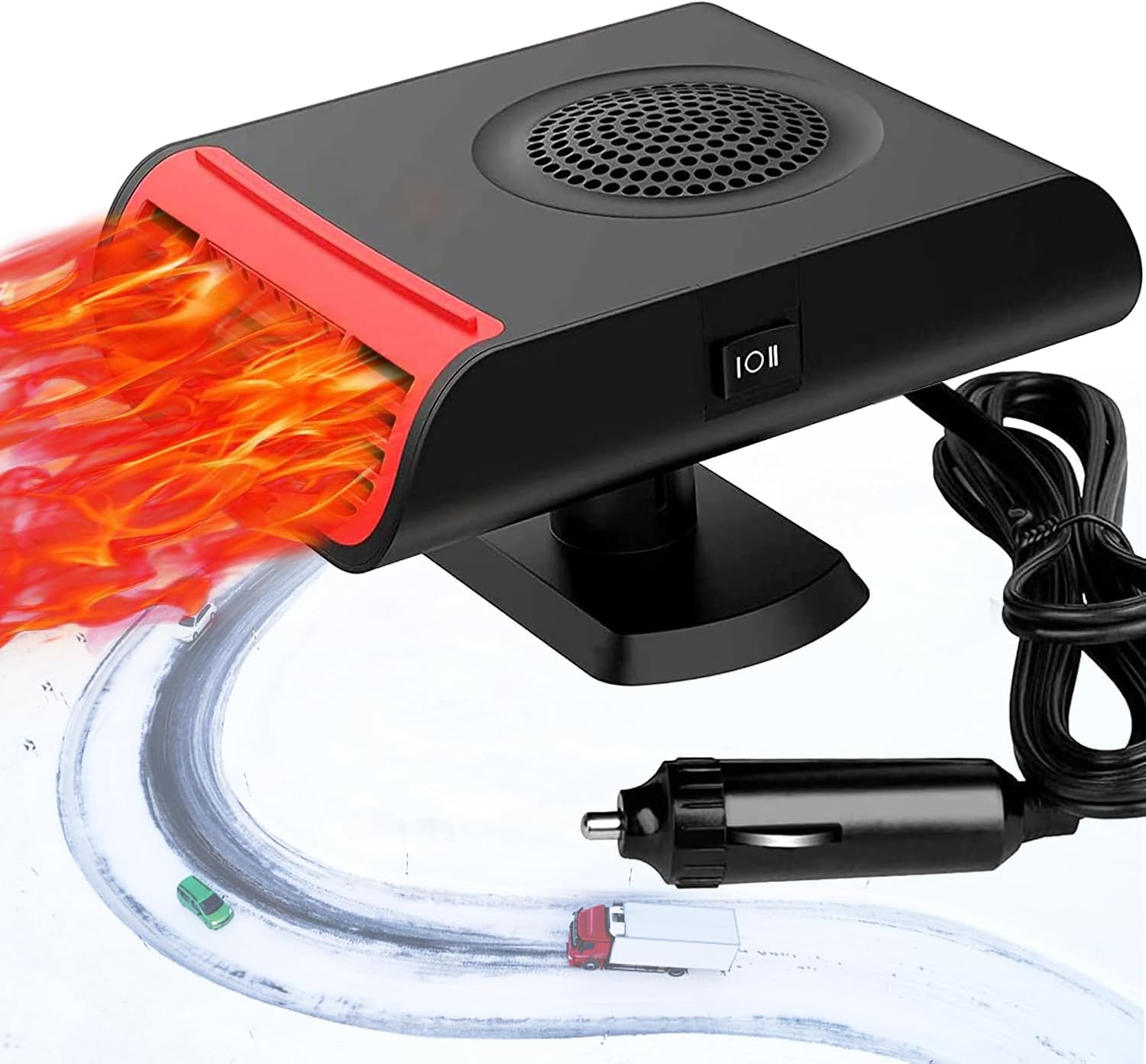 12V Car Heater, Portable Car Heater and Defroster, 2 in1 Fast Heating and Cooling Heater that Plugs into Cigarette Lighter Defroster Defogger Demister for Winter
